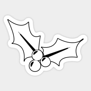 Christmas Mistletoe - Black and White 4 Sticker